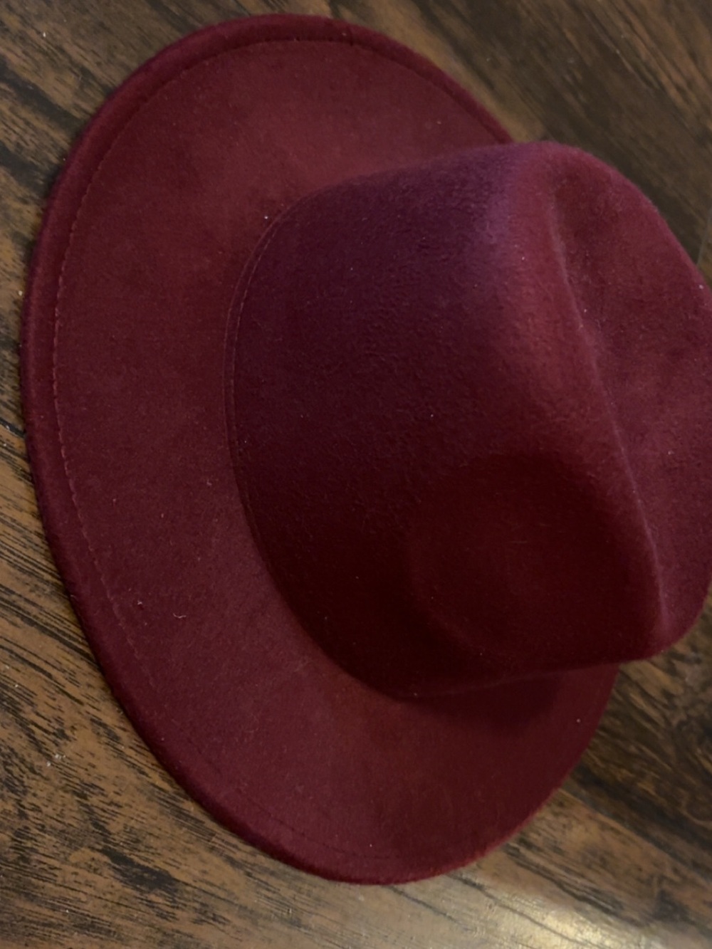 Women’s adjustable Burgundy Felt Fedora Hat